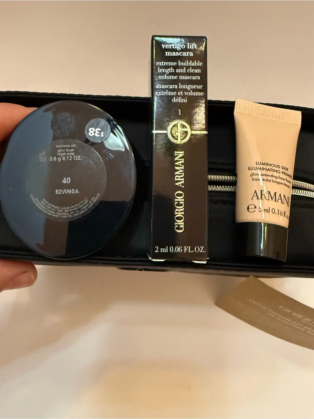Giorgio Armani Women’s Makeup Set with Coral-Red Cream Blush